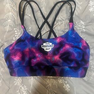 TYR Women's Blue and Pink Sports Bra